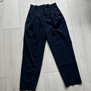 Zara Navy Pleated Pants